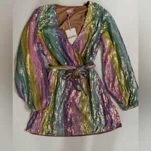 Show me your MuMu Colorful Striped Sequin Dress size M